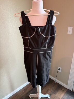 Black Sleeveless Jumpsuit with Contrast Stitching we wore what
